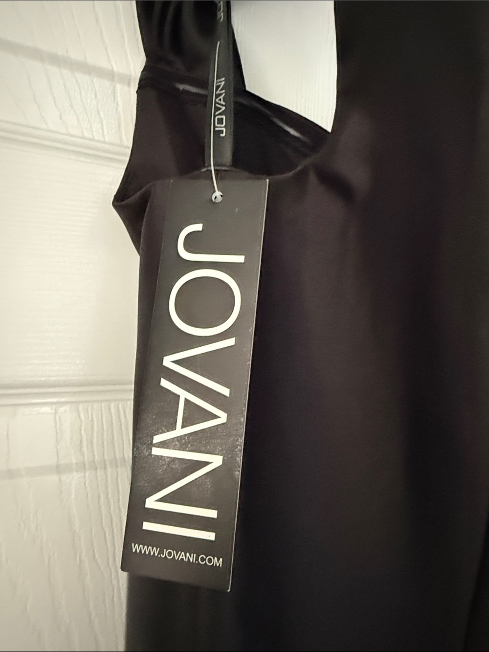 BRAND NEW JOVANI Off-Shoulder Black Mermaid Gown - Picture 2 of 5